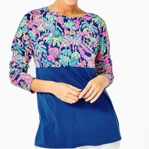 Lilly Pulitzer Finn Top tropical LS stretchy top szXL